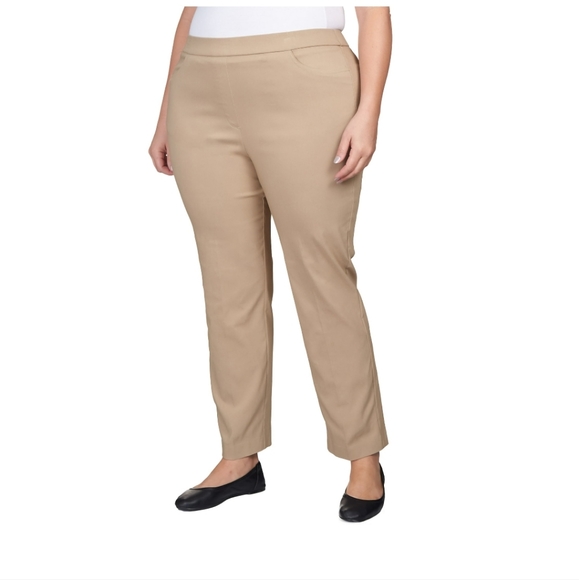 NWT Alfred Dunner Womens Plus-Size Classic Allure Fit Tan Pants Size 16 - Picture 1 of 7